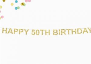 Happy 50th Birthday Banner Happy 50th Birthday Etsy