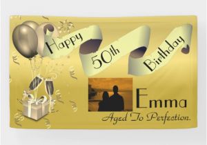 Happy 50th Birthday Banner Personalised Custom Idea Happy 50th Birthday Banner