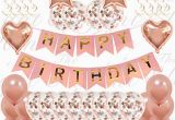 Happy 50th Birthday Banner Rose Gold 21st Birthday Decorations Amazon Co Uk