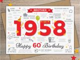 Happy 50th Birthday Brother Cards 1958 Brother Happy 60th Birthday Card