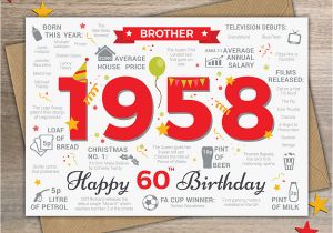 Happy 50th Birthday Brother Cards 1958 Brother Happy 60th Birthday Card