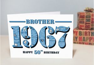 Happy 50th Birthday Brother Cards Happy 50th Birthday Brother Greetings Card Ye Folksy