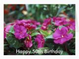 Happy 50th Birthday Flowers Happy 50th Birthday Flower Card Zazzle