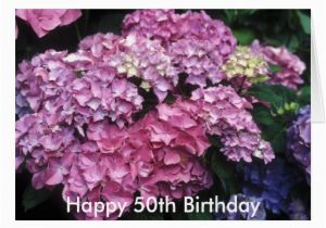 Happy 50th Birthday Flowers Happy 50th Birthday Flower Card Zazzle