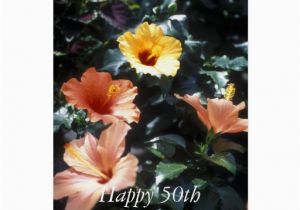 Happy 50th Birthday Flowers Happy 50th Birthday Flower Card Zazzle