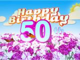 Happy 50th Birthday Flowers Happy 50th Birthday Title Seamless Looping Animation for