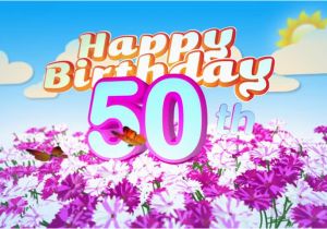 Happy 50th Birthday Flowers Happy 50th Birthday Title Seamless Looping Animation for