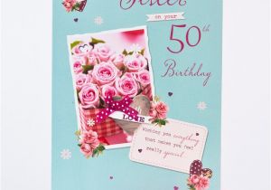 Happy 50th Birthday Sister Card 50th Birthday Card Sister Pink Roses Only 1 49