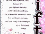 Happy 50th Birthday Sister Card Happy 50th Birthday Sister Poem Best Happy Birthday Wishes