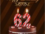 Happy 62nd Birthday Cards Quot 62 Year Happy Birthday Card with Cake and Candles 62nd