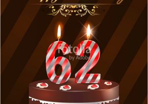 Happy 62nd Birthday Cards Quot 62 Year Happy Birthday Card with Cake and Candles 62nd