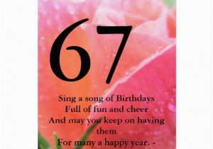 Happy 67th Birthday Cards 67th Birthday Greeting Card Zazzle