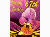 Happy 67th Birthday Cards Happy 67th Birthday Flower Pansy Card Zazzle