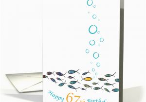 Happy 67th Birthday Cards Happy 67th Birthday Gold Fish Witty Elegant Cute