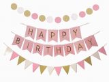 Happy 7 Birthday Banner Aliexpress Com Buy 3pcs Pink Gold Happy Birthday Bunting