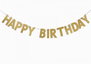 Happy 7 Birthday Banner Happy Birthday Banner Chic Glitter Gold Party Decorations