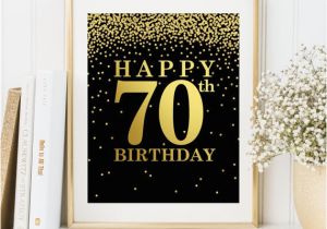 Happy 70th Birthday Banner Images Happy 70th Birthday Print Birthday Poster 70th Birthday