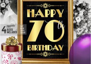 Happy 70th Birthday Decorations Happy 70th Birthday Sign Printable 70th Birthday Decor