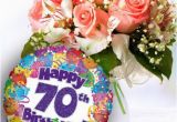 Happy 70th Birthday Flowers 70th Birthday Flowers and Balloon 70th Happy Birthday