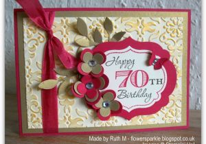 Happy 70th Birthday Flowers Flower Sparkle 70th Birthday Card for Carol