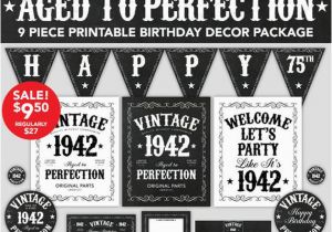 Happy 75th Birthday Banners Aged to Perfection Birthday Decor 75th Birthday by