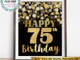 Happy 75th Birthday Cards 75th Birthday Sign Happy Birthday 75 Golden Birthday