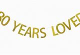 Happy 80th Birthday Banners Gold Glitter Party Supplies 80 Years Loved Banner for 80th