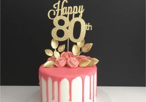 Happy 80th Birthday Decorations Any Age 80th Birthday Cake topper Happy 80th Cake topper