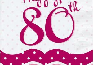 Happy 80th Birthday Decorations Perfectly Pink Party Happy 80th Birthday Lunch Napkins X