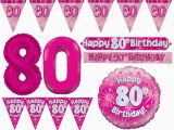 Happy 80th Birthday Decorations Pink Age 80 Happy 80th Birthday Party Decorations Female