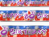 Happy 80th Birthday Mom Banner 12ft Blue Red Happy 80th Birthday Party Foil Banner