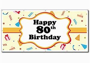 Happy 80th Birthday Mom Banner Happy 80th Birthday Party Hats 2 39 X4 39 Vinyl Banner Amazon