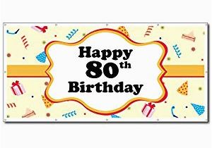 Happy 80th Birthday Mom Banner Happy 80th Birthday Party Hats 2 39 X4 39 Vinyl Banner Amazon