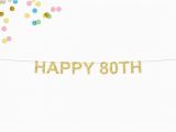 Happy 80th Birthday Mom Banner Happy 80th Glitter Banner 80th Birthday Banner Birthday