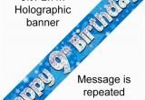 Happy 9th Birthday Banners Blue Holographic Happy 9th Birthday Banner 2 7m P1