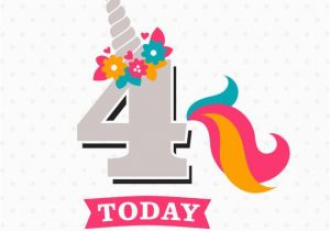 Happy Birthday 4 Year Old Quotes 4th Birthday Svg Unicorn Birthday Iron On File 4th Birthday