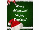 Happy Birthday and Merry Christmas Card Merry Christmas Happy Birthday Card Greeting Card Zazzle