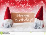 Happy Birthday and Merry Christmas Card Red Christmassy Gnomes with Card Text Happy Birthday
