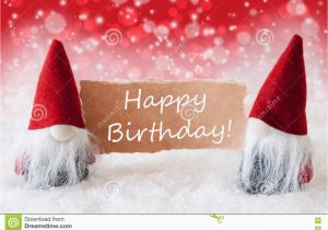 Happy Birthday and Merry Christmas Card Red Christmassy Gnomes with Card Text Happy Birthday