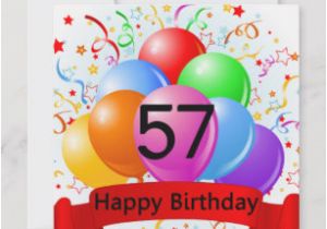 Happy Birthday Balloon Banner asda 57th Birthday Cards Zazzle Ca