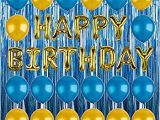 Happy Birthday Balloon Banner Blue Amazon Com Happy Birthday Balloons Party Decoration