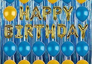 Happy Birthday Balloon Banner Blue Amazon Com Happy Birthday Balloons Party Decoration