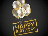 Happy Birthday Balloon Banner Gold Balloons Happy Birthday Stock Vector Illustration Of