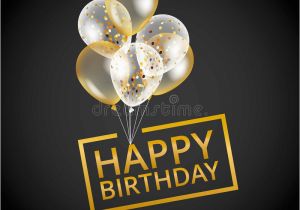 Happy Birthday Balloon Banner Gold Balloons Happy Birthday Stock Vector Illustration Of