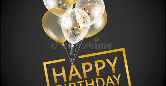 Happy Birthday Balloon Banner Gold Balloons Happy Birthday Stock Vector Illustration Of