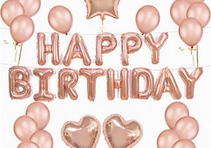 Happy Birthday Balloon Banner Rose Gold 1set Happy Birthday Ballon Lettre Rose Gold Star Heart