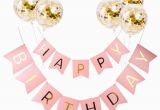 Happy Birthday Balloon Banner Rose Gold Qifu Rose Gold Banner Happy Birthday Bunting Banner Decor