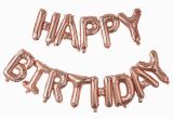 Happy Birthday Balloon Banner Rose Gold Rose Gold Happy Birthday Balloon Banner