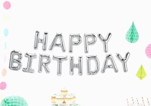 Happy Birthday Balloon Banner Silver Happy Birthday Balloons Silver Balloons 13 5 or 34