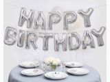 Happy Birthday Balloon Banner Silver Silver Happy Birthday Balloon Banner Happy Birthday Silvet